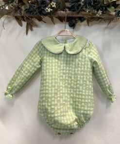 PELELE VICHY VERDE CUELLO BEBÉ