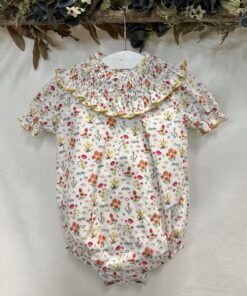 PELELE FLORI CUELLO GOMILLAS FLOR NARANJA