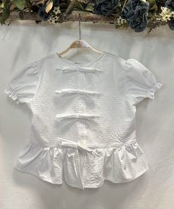 BLUSA USOA LAZITOS VICHY BLANCO