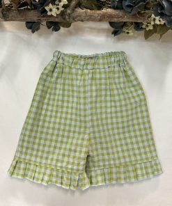 SHORT VOLANTE VICHY VERDE