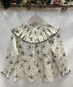 ELORZA VIYELA FLOR MARRÓN CUELLO GOMILLAS