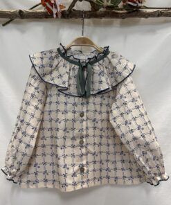 BLUSA DANIELA POPELÍN FLOR AZÚL