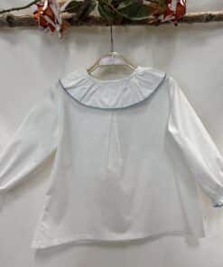 ELORZA POPELÍN CUELLO VOLANTE REP. AZÚL