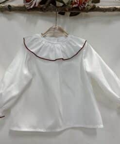 ELORZA ALGODÓN CUELLO VOLANTE REP. BURDEOS