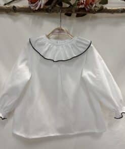 ELORZA ALGODÓN CUELLO VOLANTE REP. NEGRO